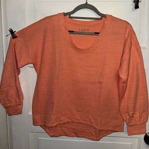 LOFT Cotton Coral Pullover